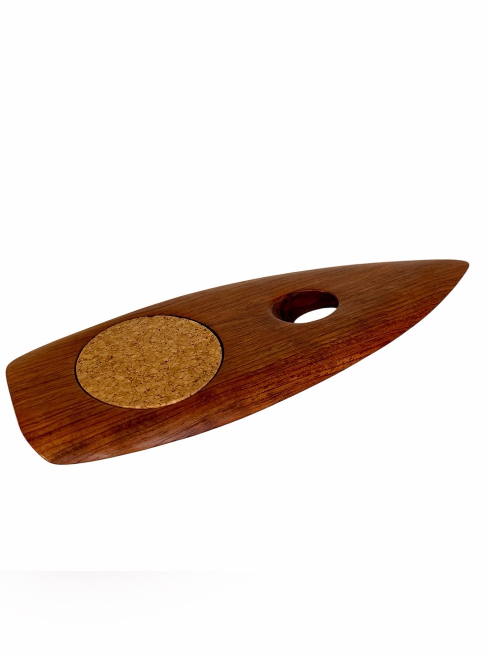 Mid Century Walnut Wood Wine Bottle Stand Holder